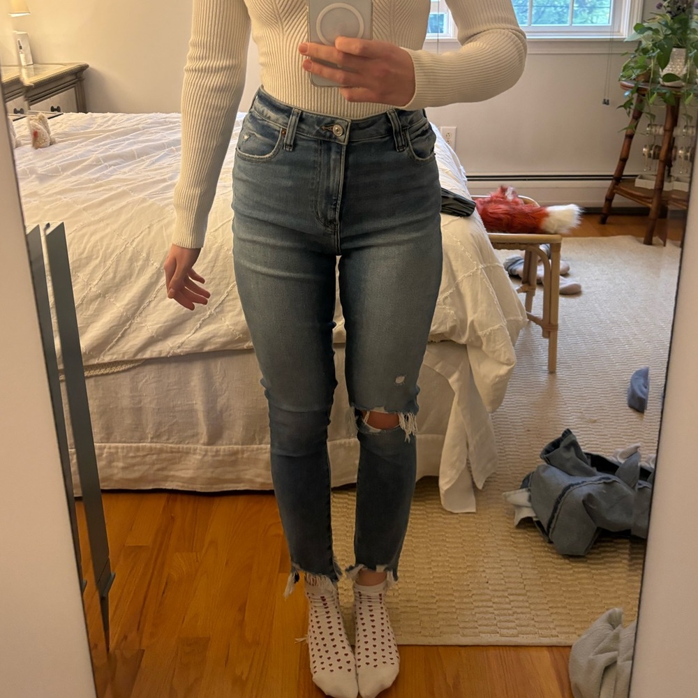 The super skinny ankle high rise jeans